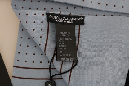 Dolce &amp; Gabbana – Blauer Seidenschal mit Tupfen