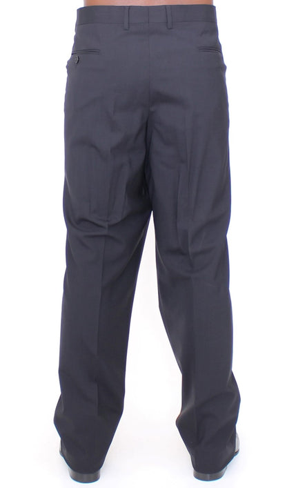 Dolce &amp; Gabbana Schwarze Stretch-Bündchenhose aus Wolle