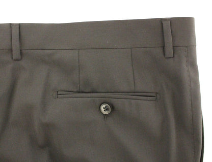 Dolce &amp; Gabbana Schwarze Stretch-Bündchenhose aus Wolle