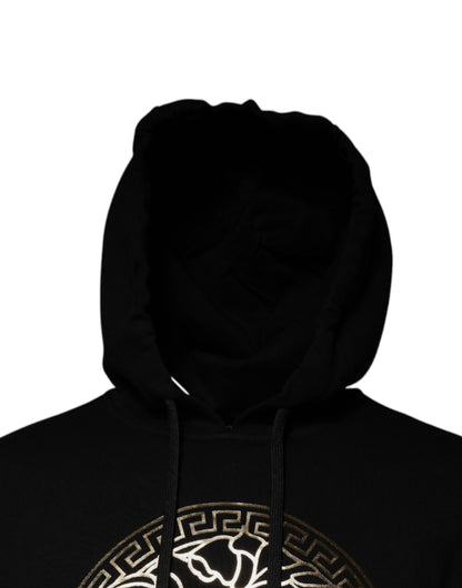 Versace – Schwarzer Medusa-Kapuzenpullover aus Baumwolle