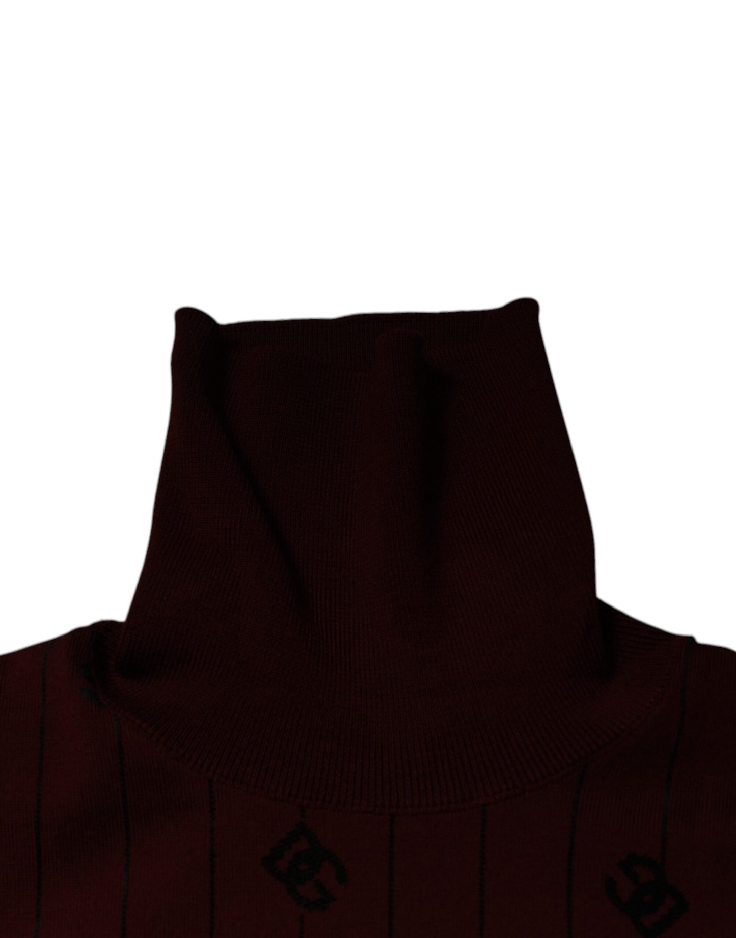 Dolce &amp; Gabbana Kastanienbrauner Rollkragenpullover mit Monogramm