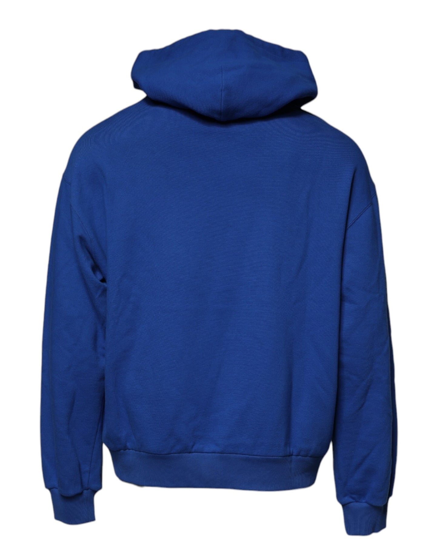 Dolce &amp; Gabbana Blue Logo Print Hooded Sweatshirt Sweater