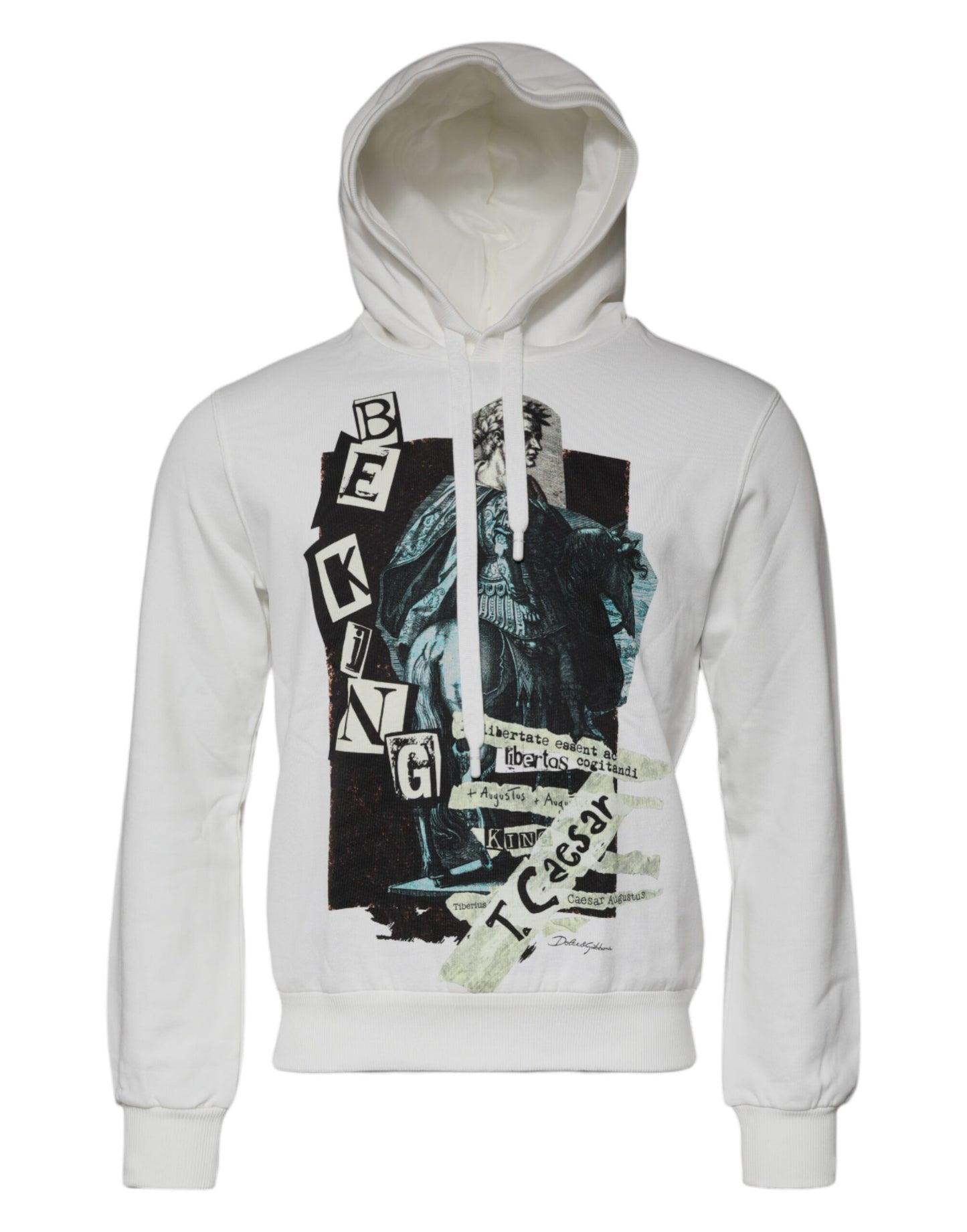 Dolce &amp; Gabbana Weißer Caesar-Kapuzenpullover aus Baumwolle