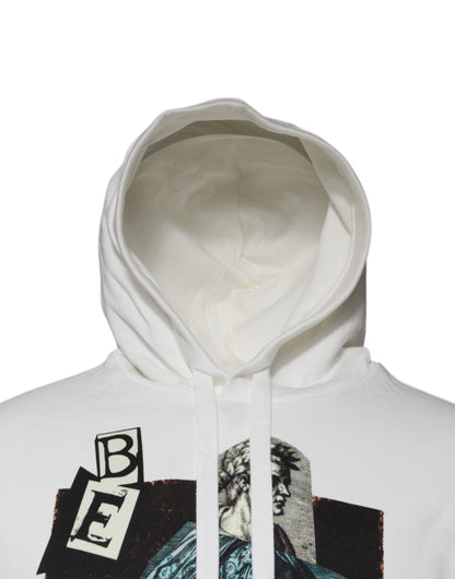 Dolce &amp; Gabbana Weißer Caesar-Kapuzenpullover aus Baumwolle