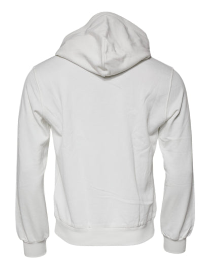 Dolce &amp; Gabbana Weißer Caesar-Kapuzenpullover aus Baumwolle
