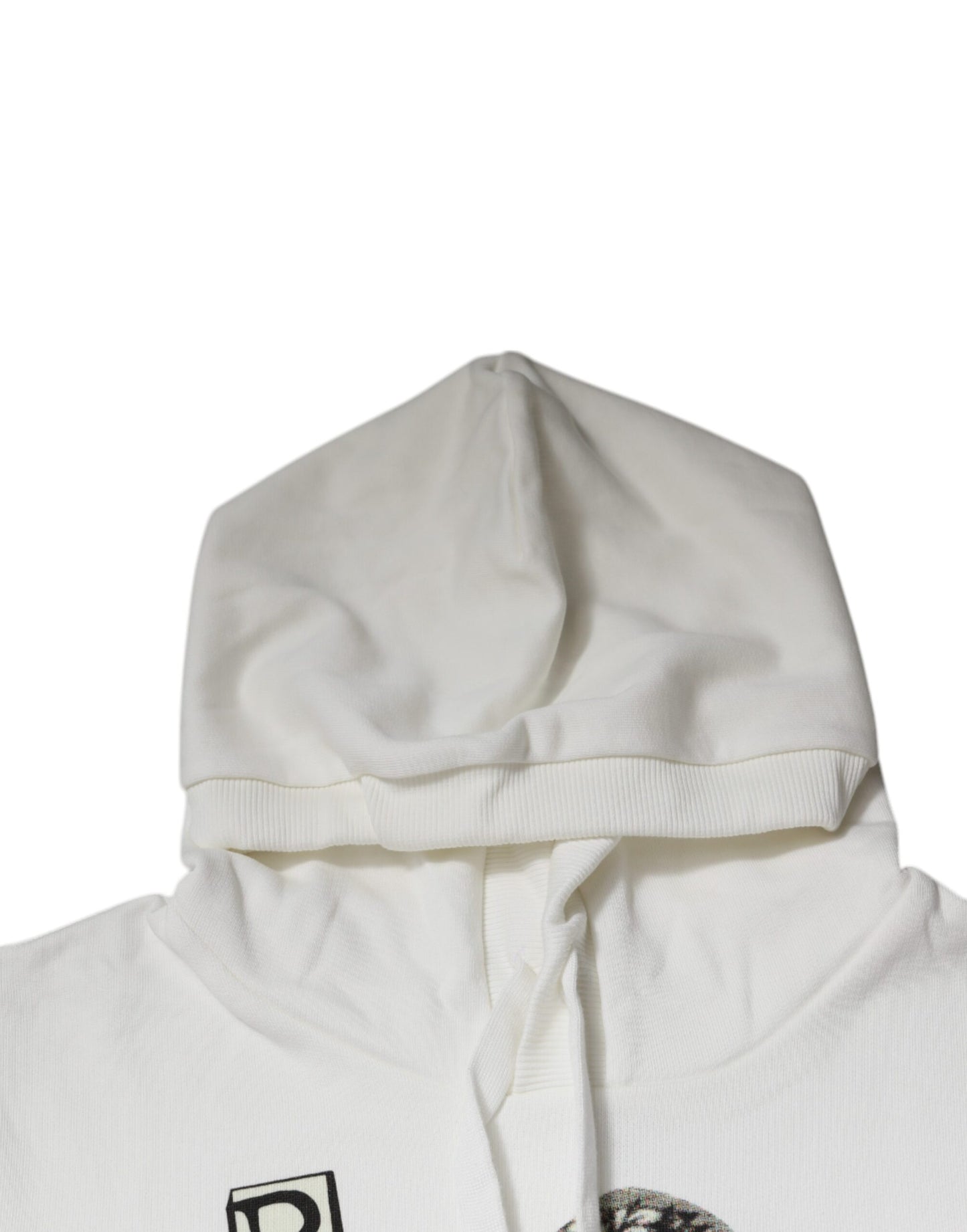 Dolce &amp; Gabbana Weißer Caesar-Kapuzenpullover aus Baumwolle