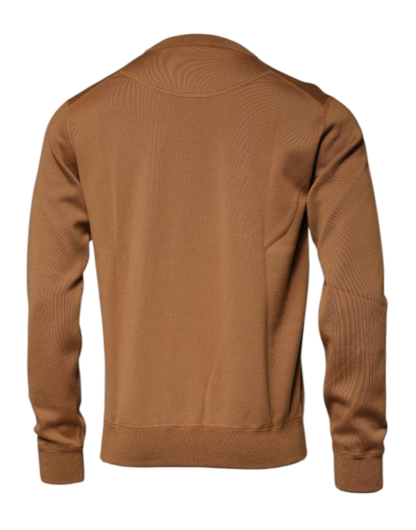 Dolce &amp; Gabbana Brown Logo Plaque Crew Neck Pullover Sweater