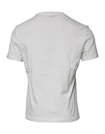 Versace – Weißes Baumwoll-T-Shirt mit Rundhalsausschnitt und Medusa-Print
