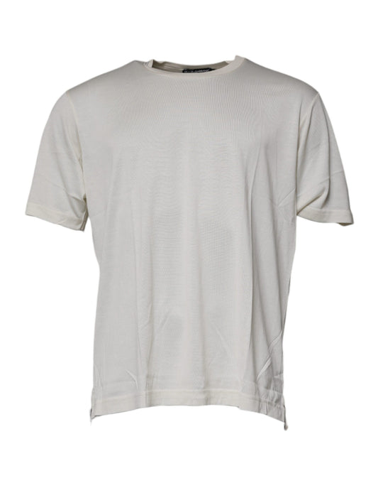 Dolce &amp; Gabbana Off White Crew Neck Short Sleeve T-shirt