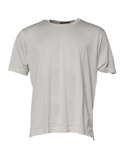 Dolce &amp; Gabbana Off White Crew Neck Short Sleeve T-shirt