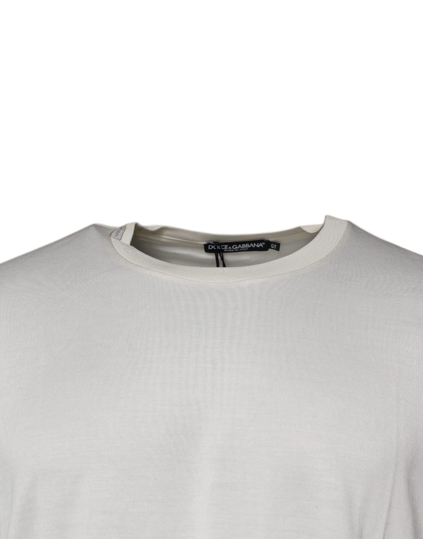 Dolce &amp; Gabbana Off White Crew Neck Short Sleeve T-shirt