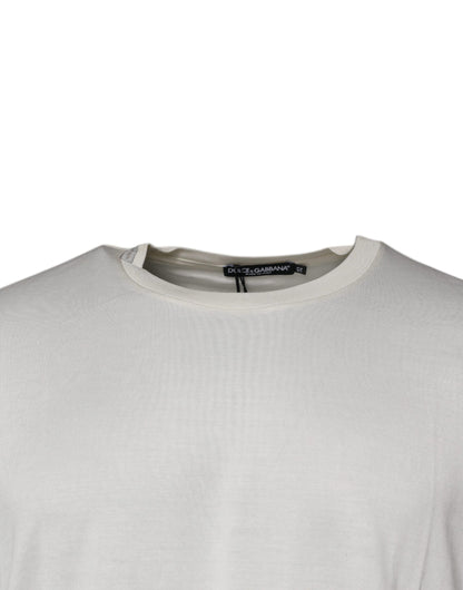 Dolce &amp; Gabbana Off White Crew Neck Short Sleeve T-shirt