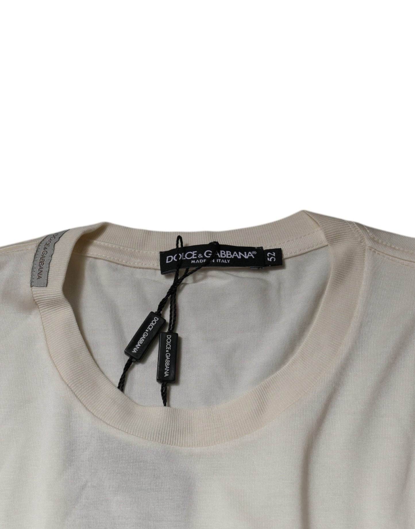 Dolce &amp; Gabbana Off White Crew Neck Short Sleeve T-shirt