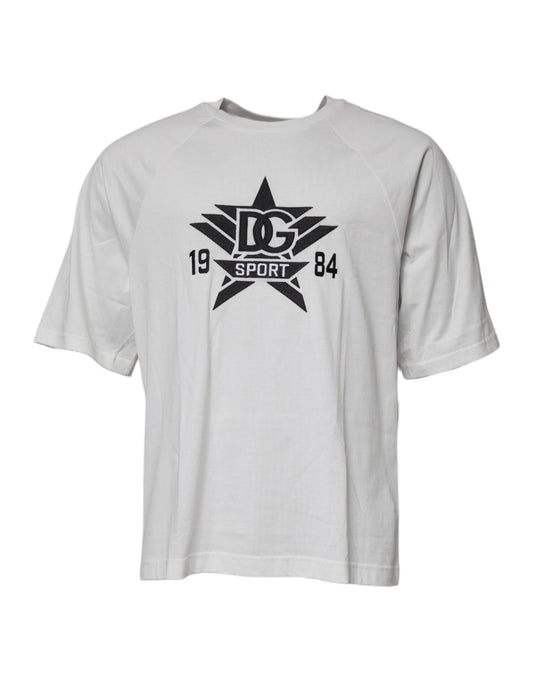 Dolce &amp; Gabbana White DG Sport Crew Neck Short Sleeve T-shirt