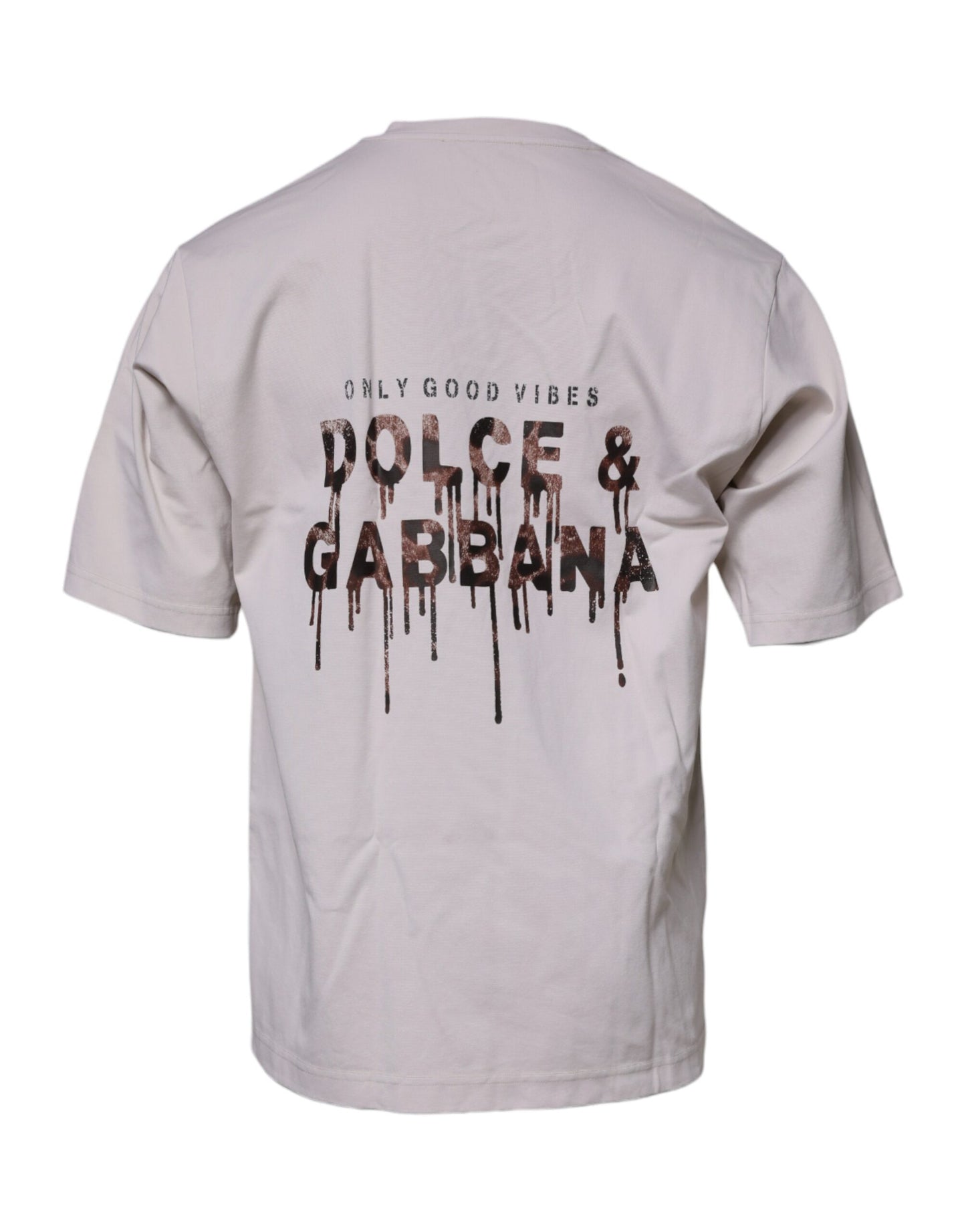 Dolce &amp; Gabbana Beige DG Logo Crew Neck Short Sleeves T-shirt