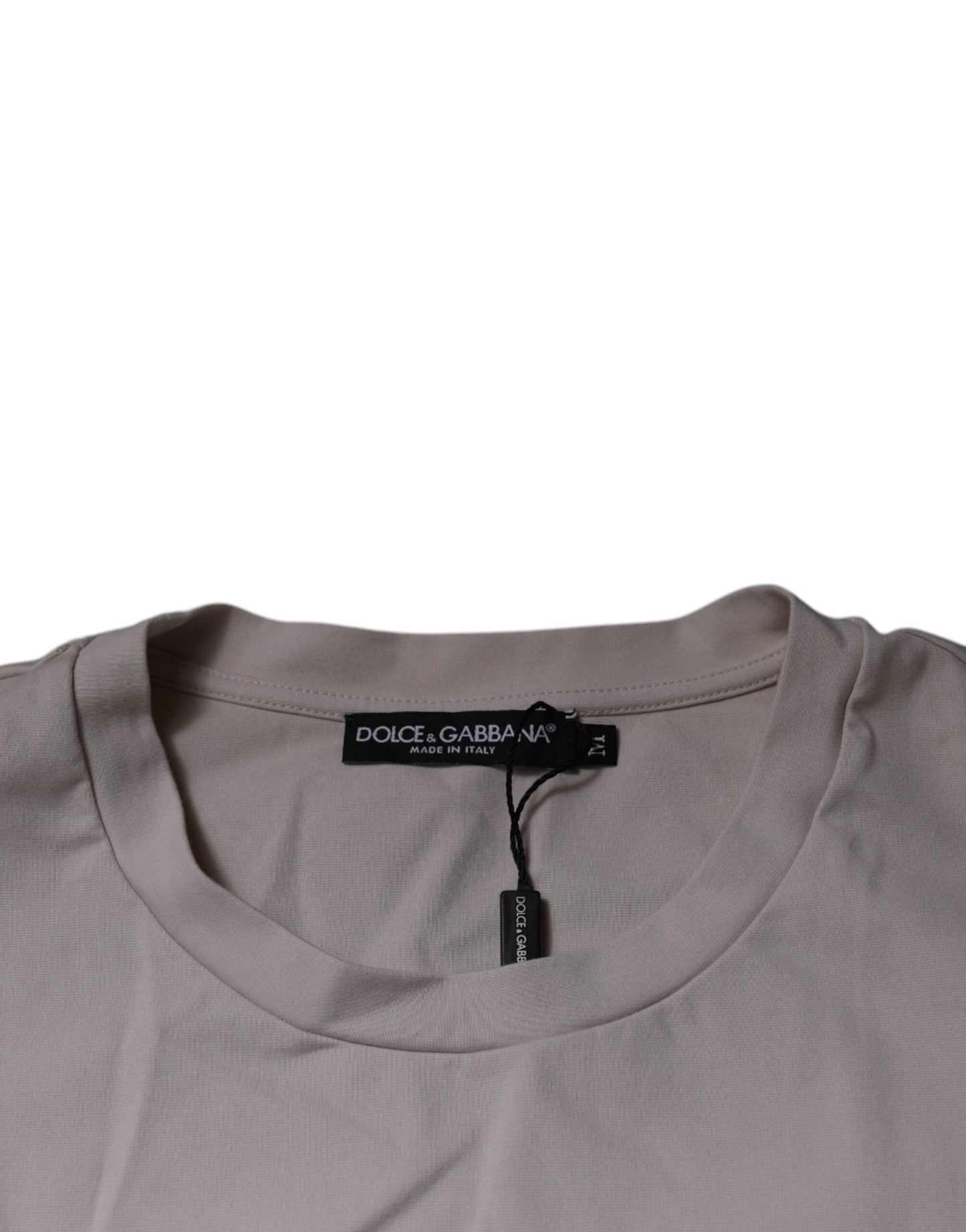 Dolce &amp; Gabbana Beige DG Logo Crew Neck Short Sleeves T-shirt
