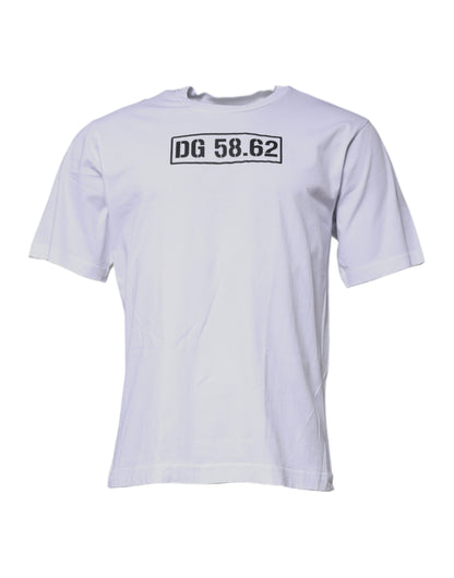 Dolce &amp; Gabbana White DG Logo Cotton Crew Neck T-shirt