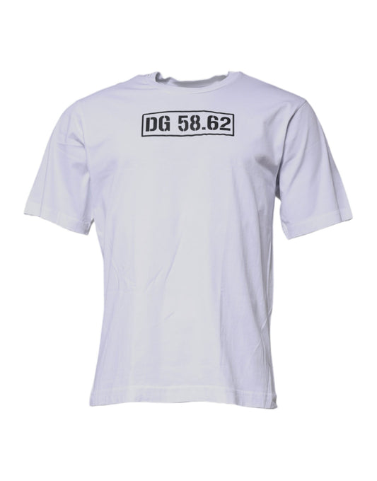 Dolce &amp; Gabbana White DG Logo Cotton Crew Neck T-shirt