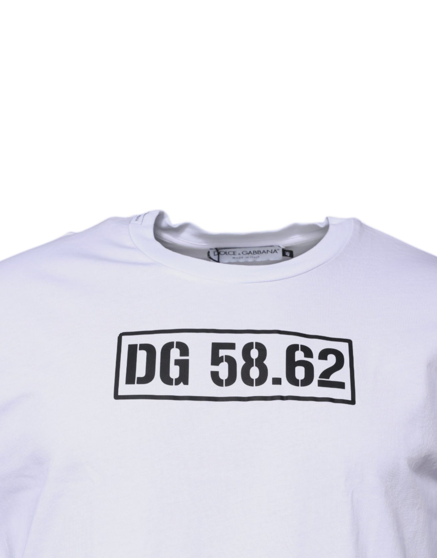 Dolce &amp; Gabbana White DG Logo Cotton Crew Neck T-shirt