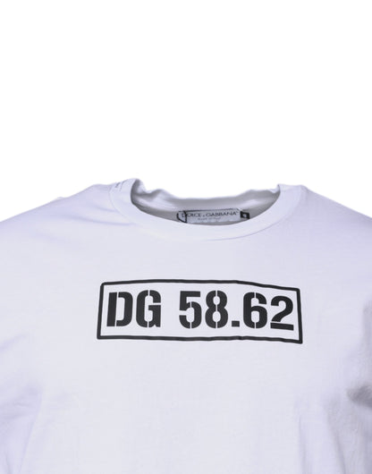 Dolce &amp; Gabbana White DG Logo Cotton Crew Neck T-shirt
