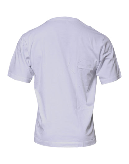 Dolce &amp; Gabbana White DG Logo Cotton Crew Neck T-shirt