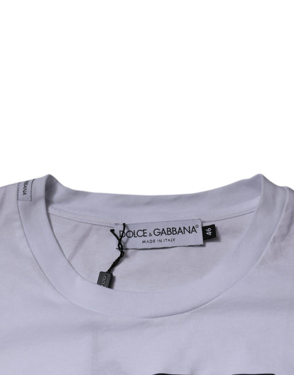 Dolce &amp; Gabbana White DG Logo Cotton Crew Neck T-shirt