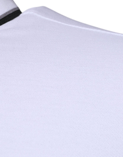Dolce &amp; Gabbana White Cotton Crown Collared Polo T-shirt