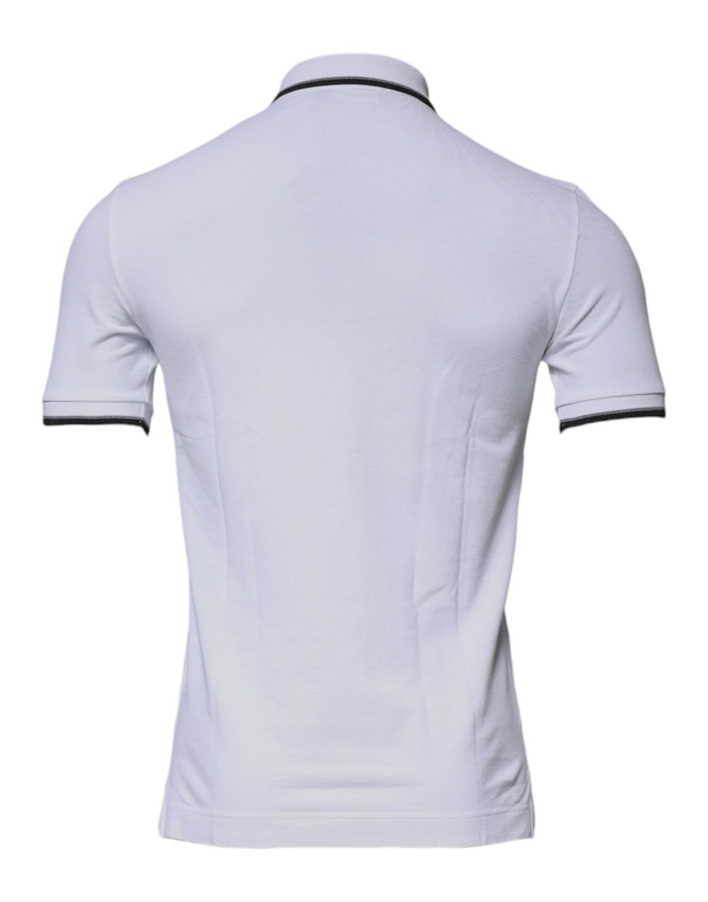 Dolce &amp; Gabbana White Cotton Crown Collared Polo T-shirt
