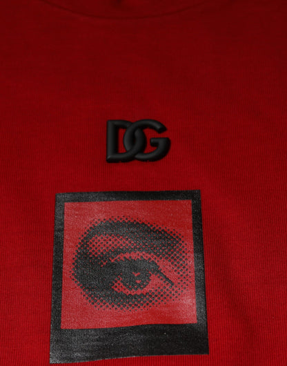 Dolce &amp; Gabbana Red DG Eye Cotton Crew Neck T-shirt