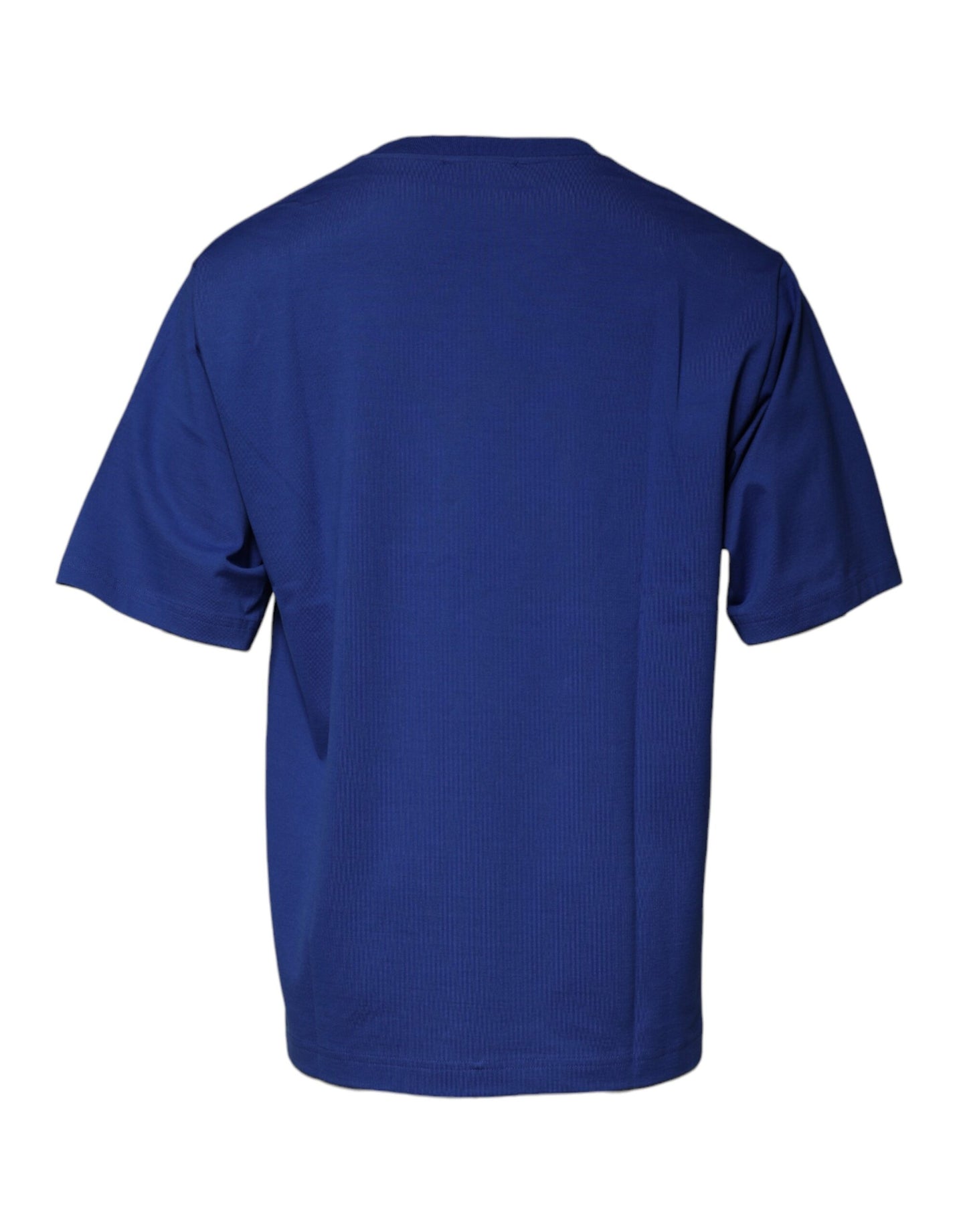 Dolce &amp; Gabbana Blue Logo Print Cotton Men Crew Neck T-shirt
