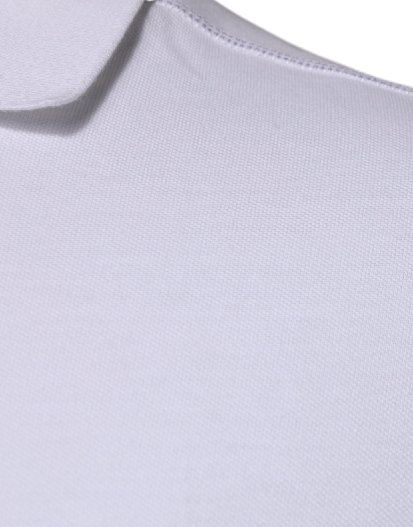 Dolce &amp; Gabbana White Cotton Logo Plaque Collared Polo T-shirt