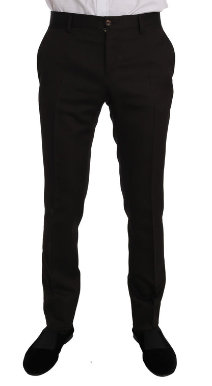 Dolce &amp; Gabbana Braune Woll-Slim-Fit-Jacke mit Kristallbiene MARTINI