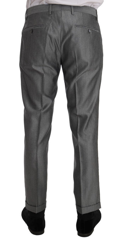 Dolce &amp; Gabbana – Schwarzer Stretch-Anzug mit Kristallbienen-Schmalschnitt