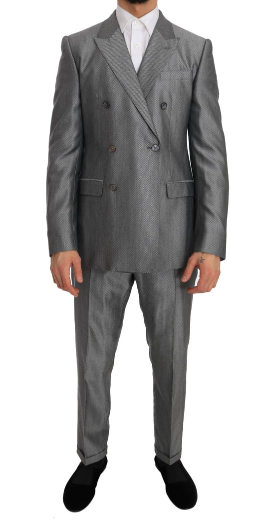 Dolce &amp; Gabbana – Schwarzer Stretch-Anzug mit Kristallbienen-Schmalschnitt