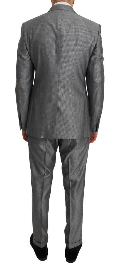 Dolce &amp; Gabbana – Schwarzer Stretch-Anzug mit Kristallbienen-Schmalschnitt