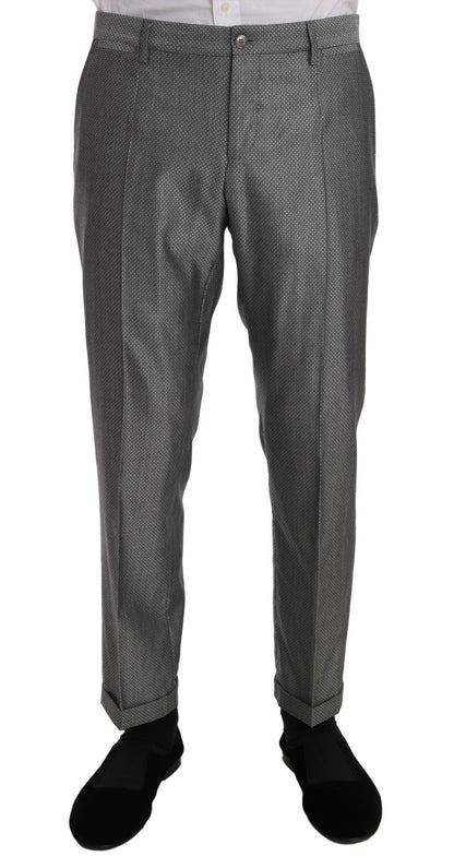 Dolce &amp; Gabbana – Schwarzer Stretch-Anzug mit Kristallbienen-Schmalschnitt