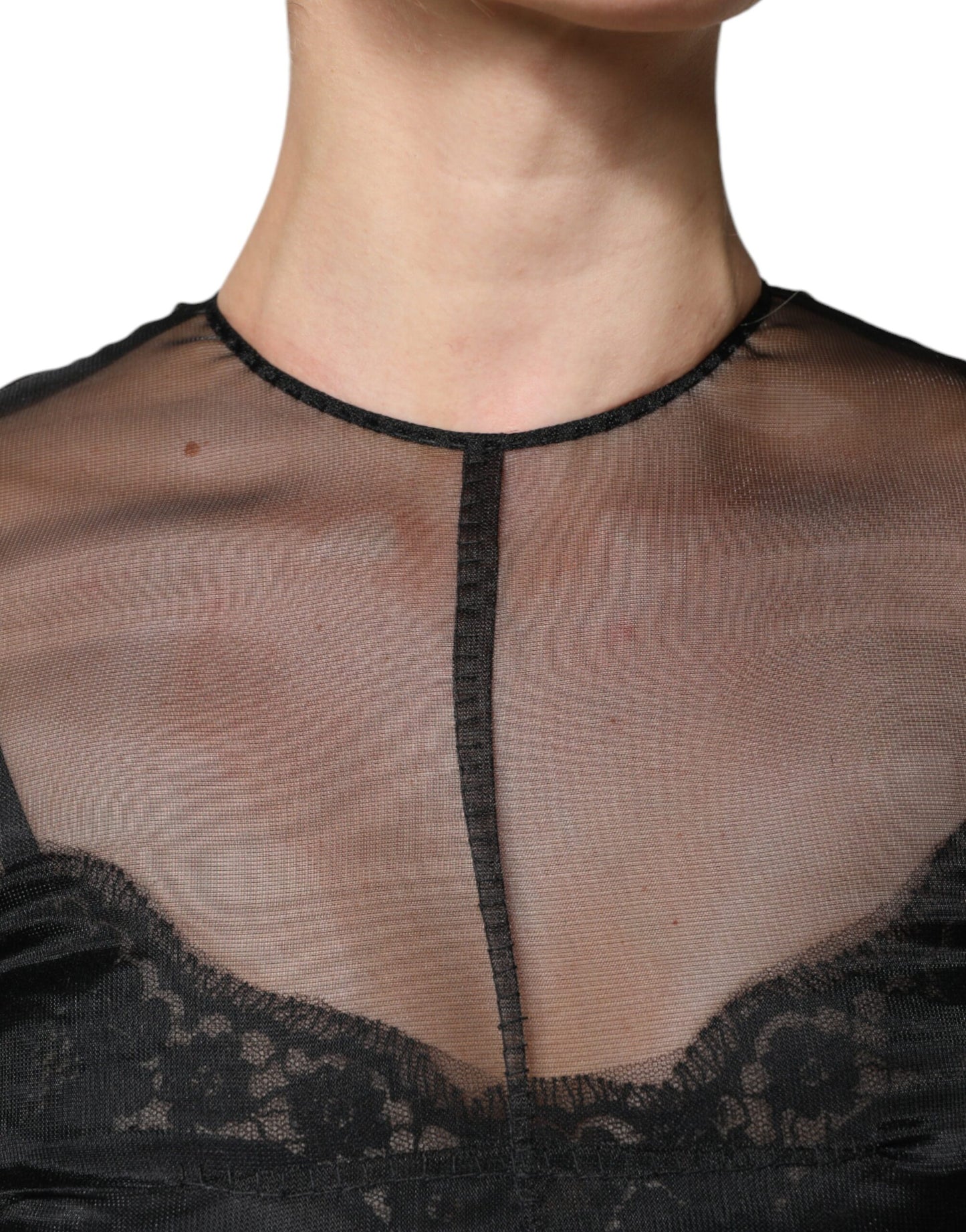 Dolce &amp; Gabbana Black Tulle A-line Midi Cocktail Gown Dress