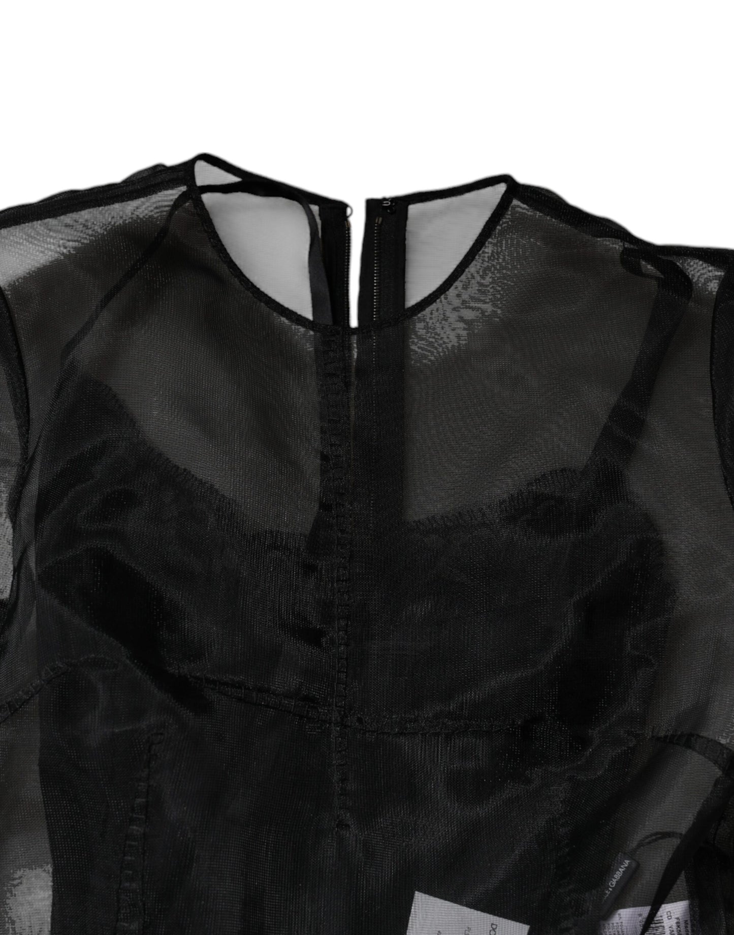 Dolce &amp; Gabbana Black Tulle A-line Midi Cocktail Gown Dress