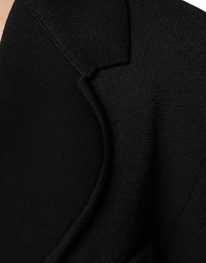 Dolce &amp; Gabbana – Einreihige Blazerjacke aus schwarzer Viskose
