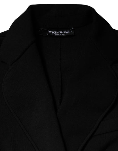 Dolce &amp; Gabbana – Einreihige Blazerjacke aus schwarzer Viskose