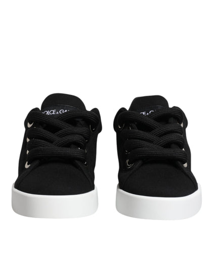 Dolce &amp; Gabbana – Schwarze Portofino-Sneaker mit niedrigem Schaft