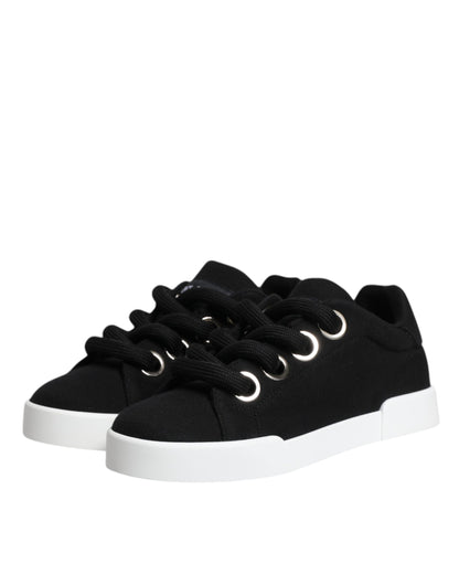 Dolce &amp; Gabbana – Schwarze Portofino-Sneaker mit niedrigem Schaft