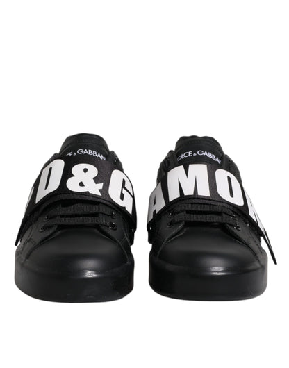 Dolce &amp; Gabbana – Schwarze D&amp;G AMORE – Niedrige Sneakers