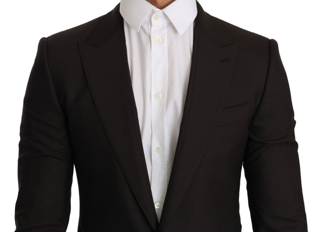 Dolce &amp; Gabbana Braune Wolle SICILIA Jacke Mantel Blazer