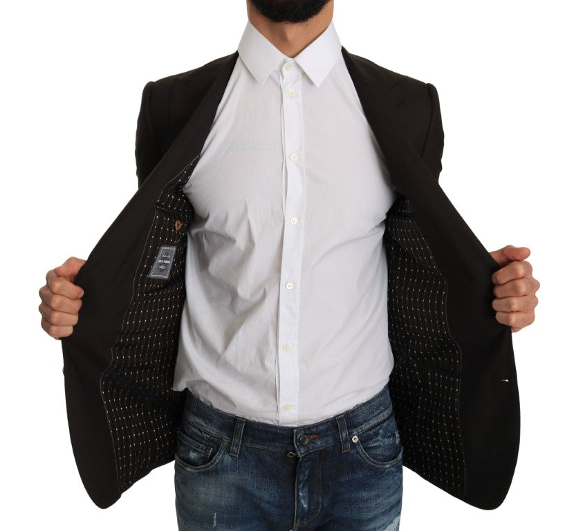 Dolce &amp; Gabbana Braune Wolle SICILIA Jacke Mantel Blazer