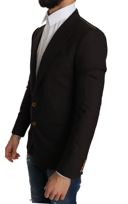 Dolce &amp; Gabbana Braune Wolle SICILIA Jacke Mantel Blazer