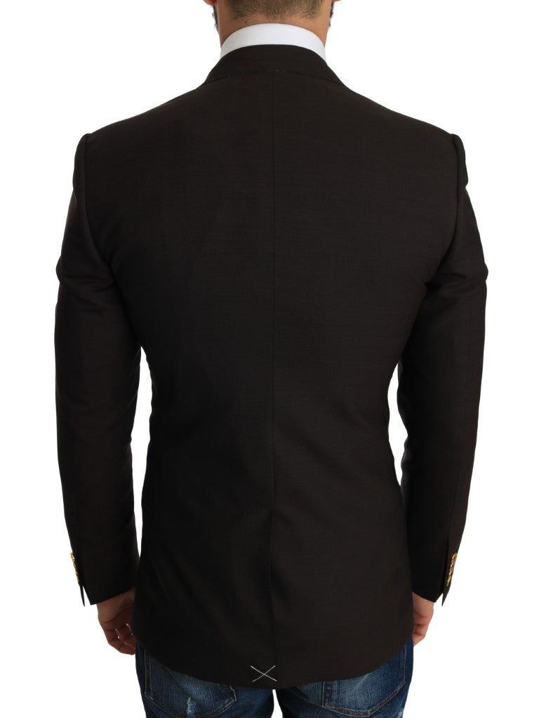 Dolce &amp; Gabbana Braune Wolle SICILIA Jacke Mantel Blazer