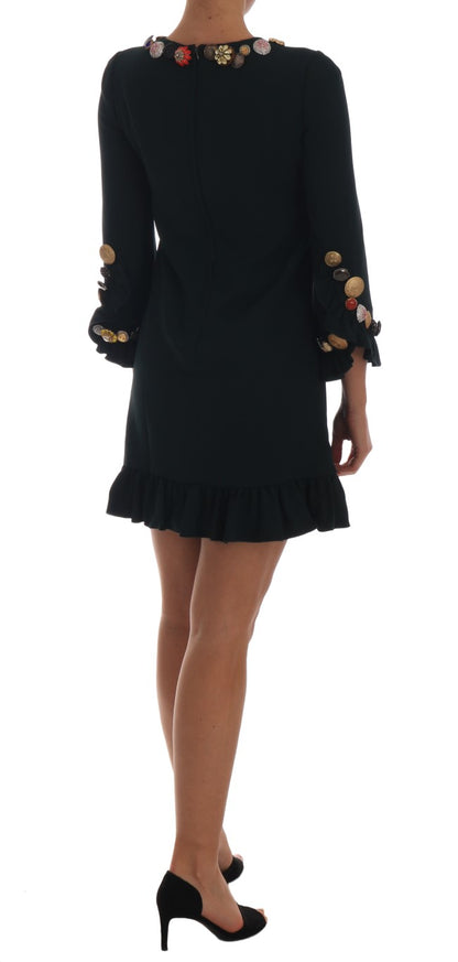 Dolce &amp; Gabbana – Kurzes Stretch-A-Linienkleid in Kristallgrün