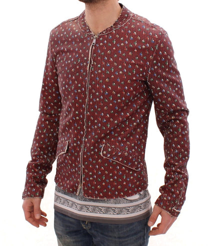 Dolce &amp; Gabbana – Bordeauxfarbener Ledermantel mit Boxer-Print