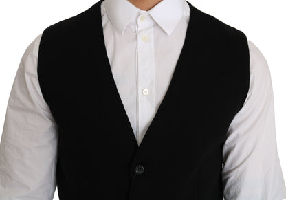 Dolce &amp; Gabbana – Schwarze, gewebte Weste aus Baumwolle